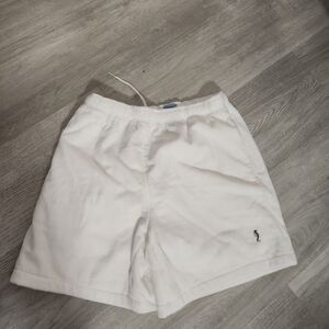 White Shorts with Embroidered Logo